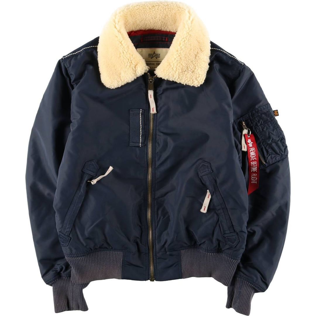 Civilian Alpha B-15 Type Padded Military Flight Jacket, Men's Size L Nylon navy blue type Vintage Second Hand