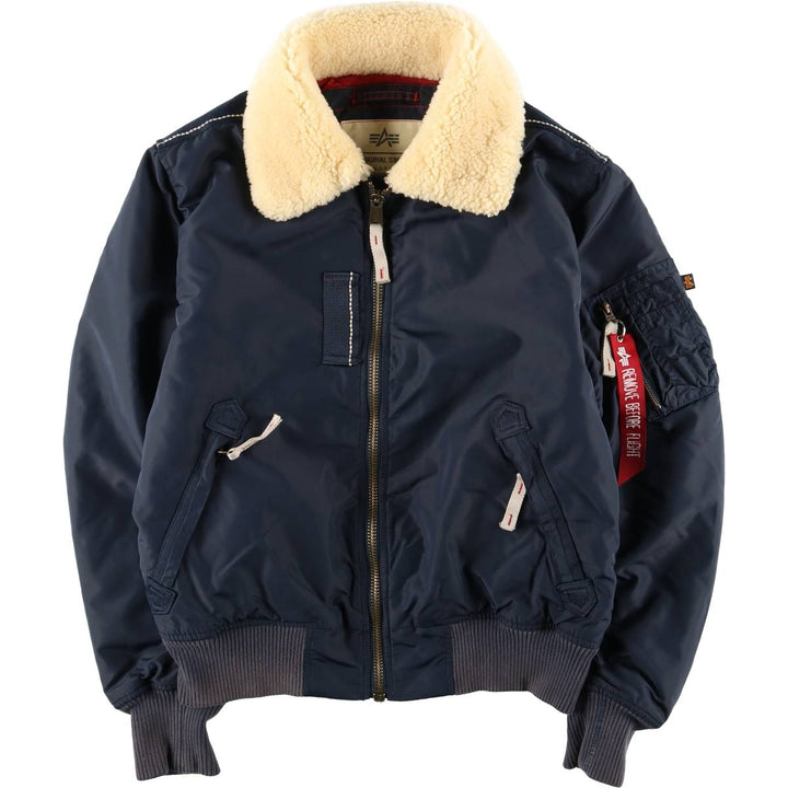 Civilian Alpha B-15 Type Padded Military Flight Jacket, Men's Size L Nylon navy blue type Vintage Second Hand