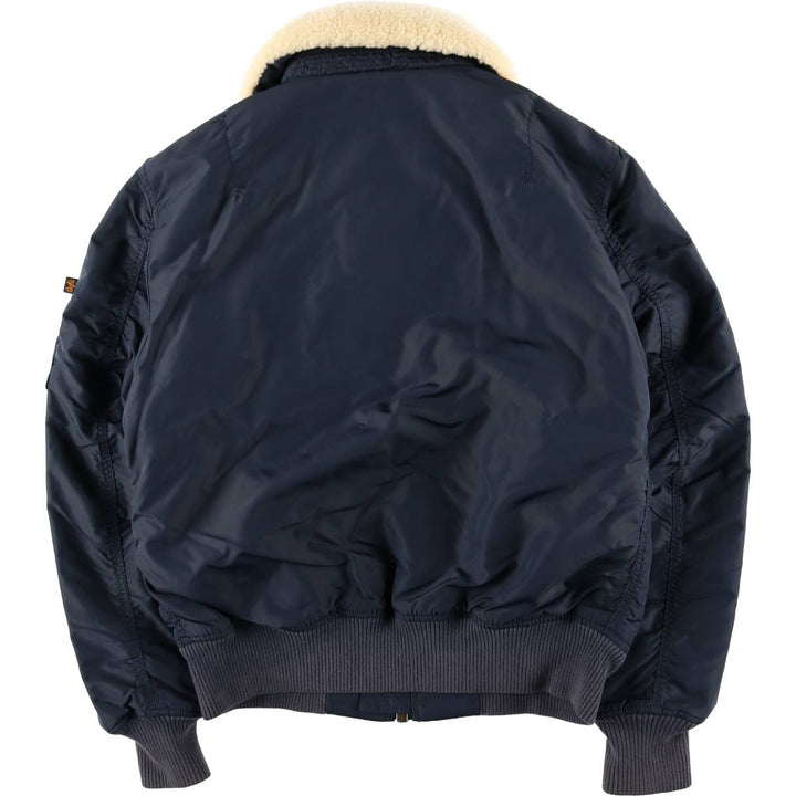 Civilian Alpha B-15 Type Padded Military Flight Jacket, Men's Size L Nylon navy blue type Vintage Second Hand