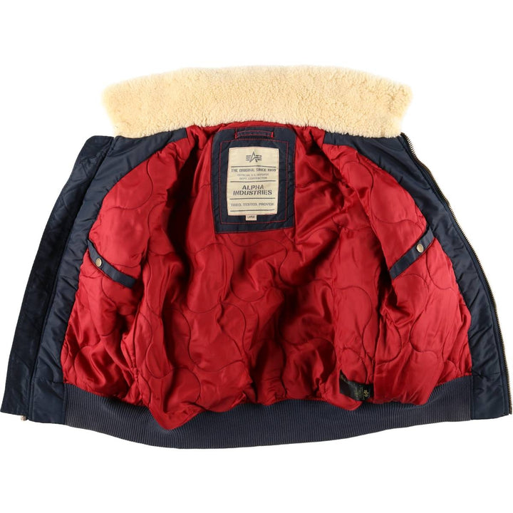 Civilian Alpha B-15 Type Padded Military Flight Jacket, Men's Size L Nylon navy blue type Vintage Second Hand