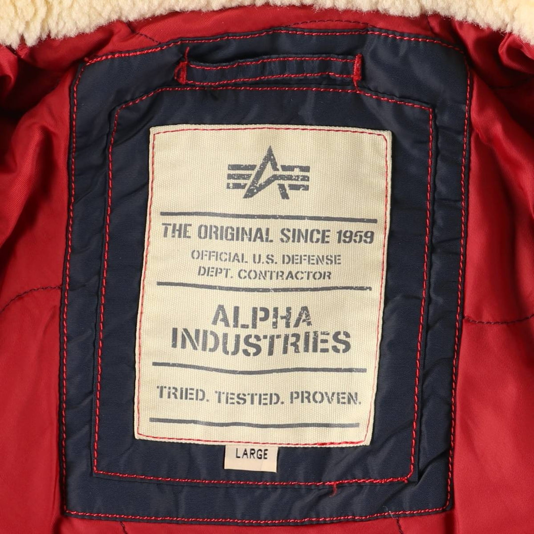 Civilian Alpha B-15 Type Padded Military Flight Jacket, Men's Size L Nylon navy blue type Vintage Second Hand