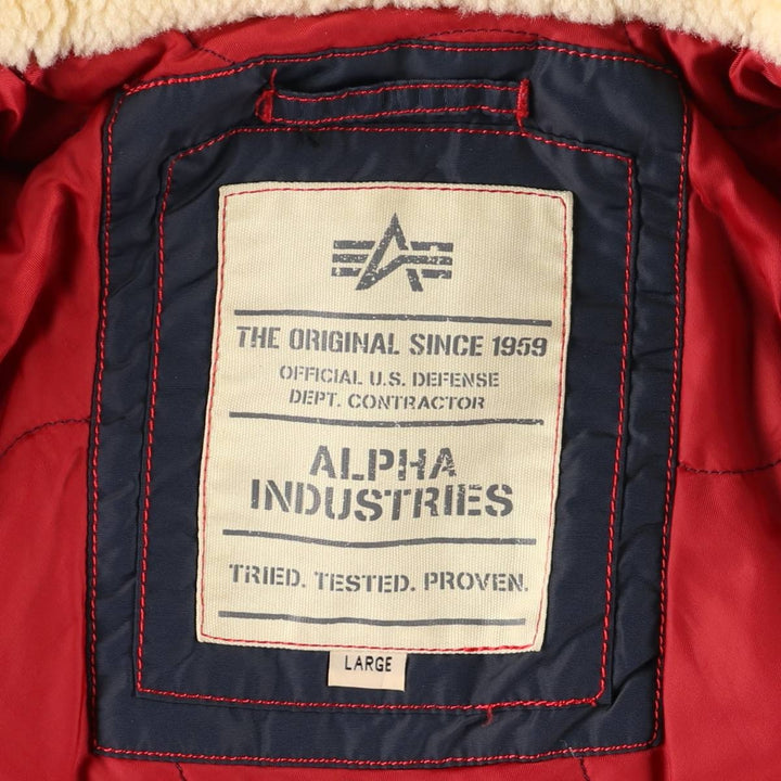 Civilian Alpha B-15 Type Padded Military Flight Jacket, Men's Size L Nylon navy blue type Vintage Second Hand