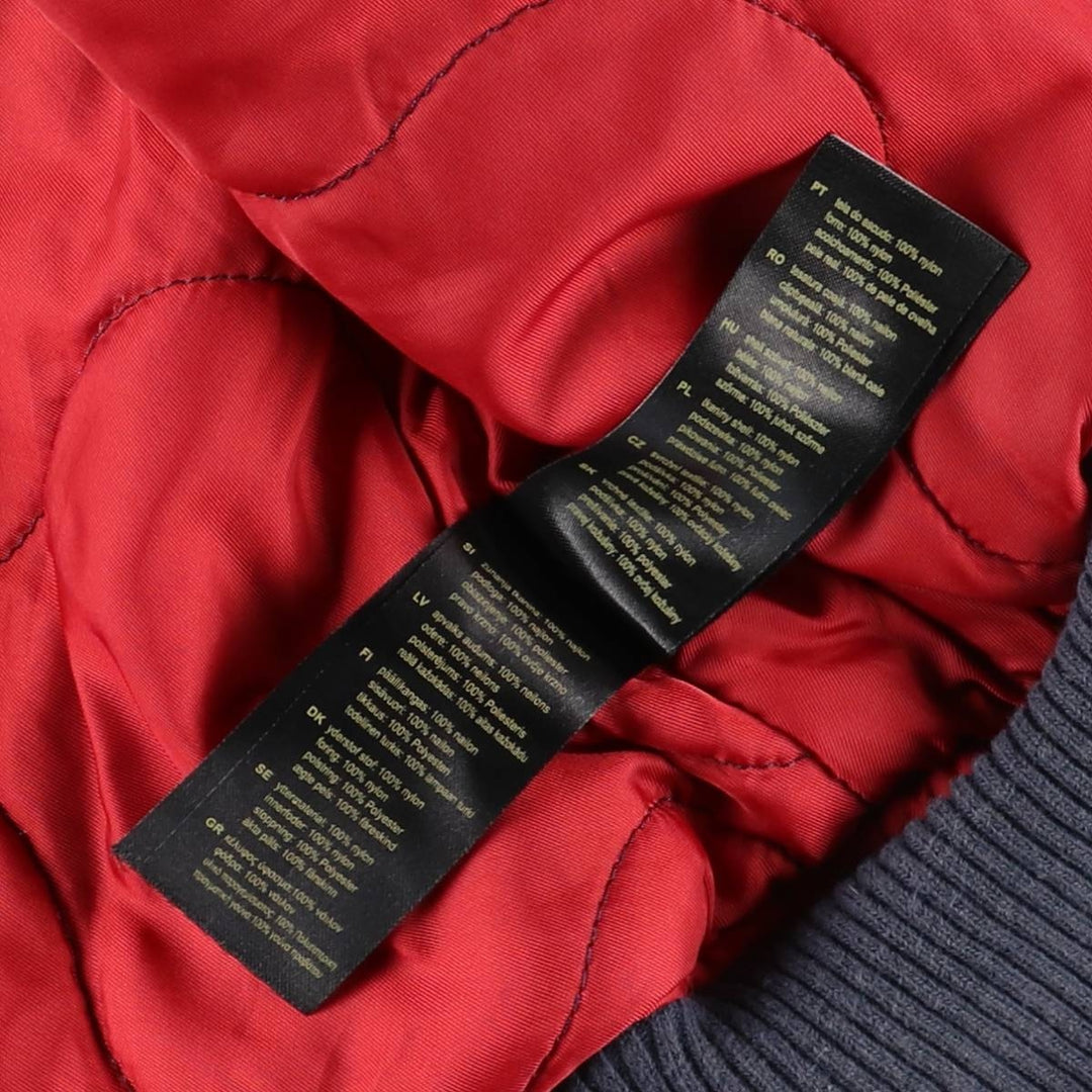 Civilian Alpha B-15 Type Padded Military Flight Jacket, Men's Size L Nylon navy blue type Vintage Second Hand