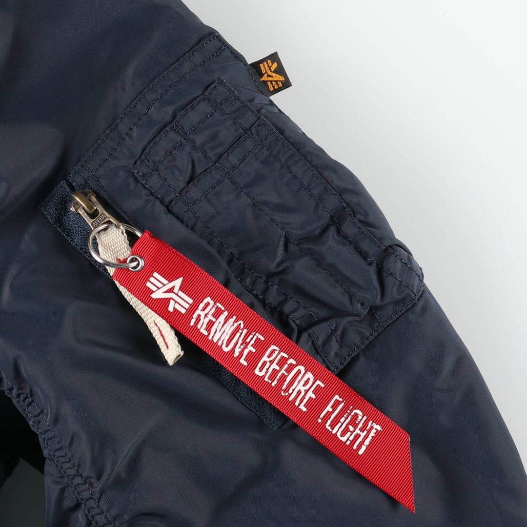 Civilian Alpha B-15 Type Padded Military Flight Jacket, Men's Size L Nylon navy blue type Vintage Second Hand