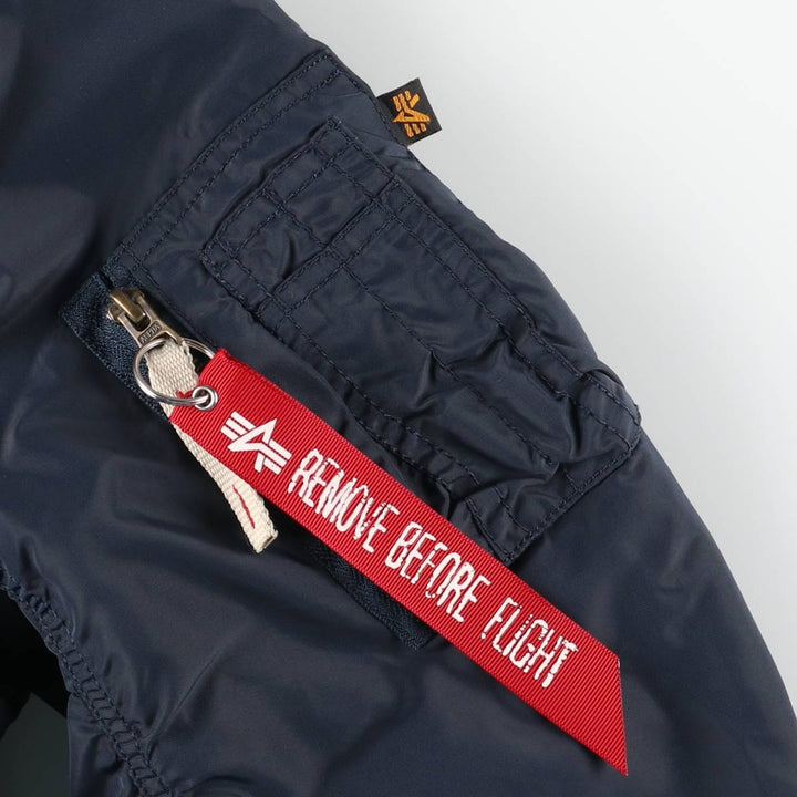 Civilian Alpha B-15 Type Padded Military Flight Jacket, Men's Size L Nylon navy blue type Vintage Second Hand