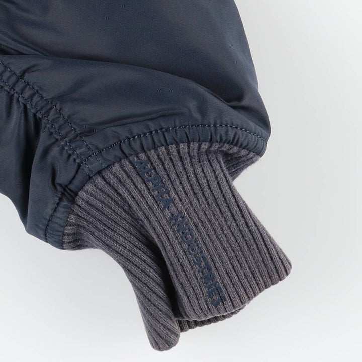 Civilian Alpha B-15 Type Padded Military Flight Jacket, Men's Size L Nylon navy blue type Vintage Second Hand