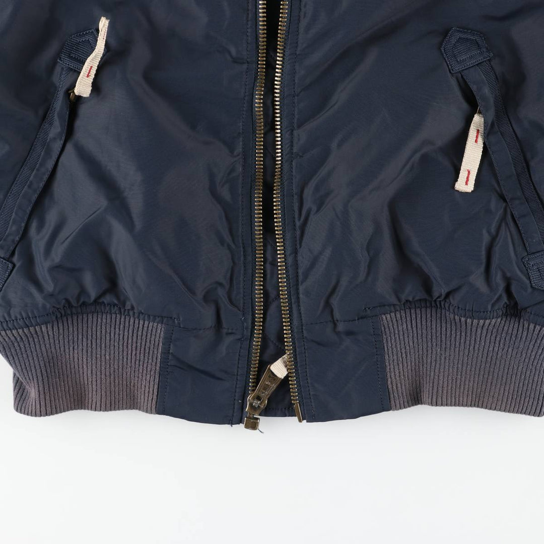 Civilian Alpha B-15 Type Padded Military Flight Jacket, Men's Size L Nylon navy blue type Vintage Second Hand