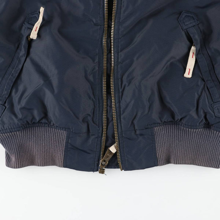 Civilian Alpha B-15 Type Padded Military Flight Jacket, Men's Size L Nylon navy blue type Vintage Second Hand