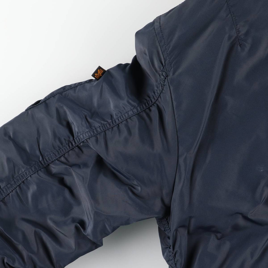 Civilian Alpha B-15 Type Padded Military Flight Jacket, Men's Size L Nylon navy blue type Vintage Second Hand