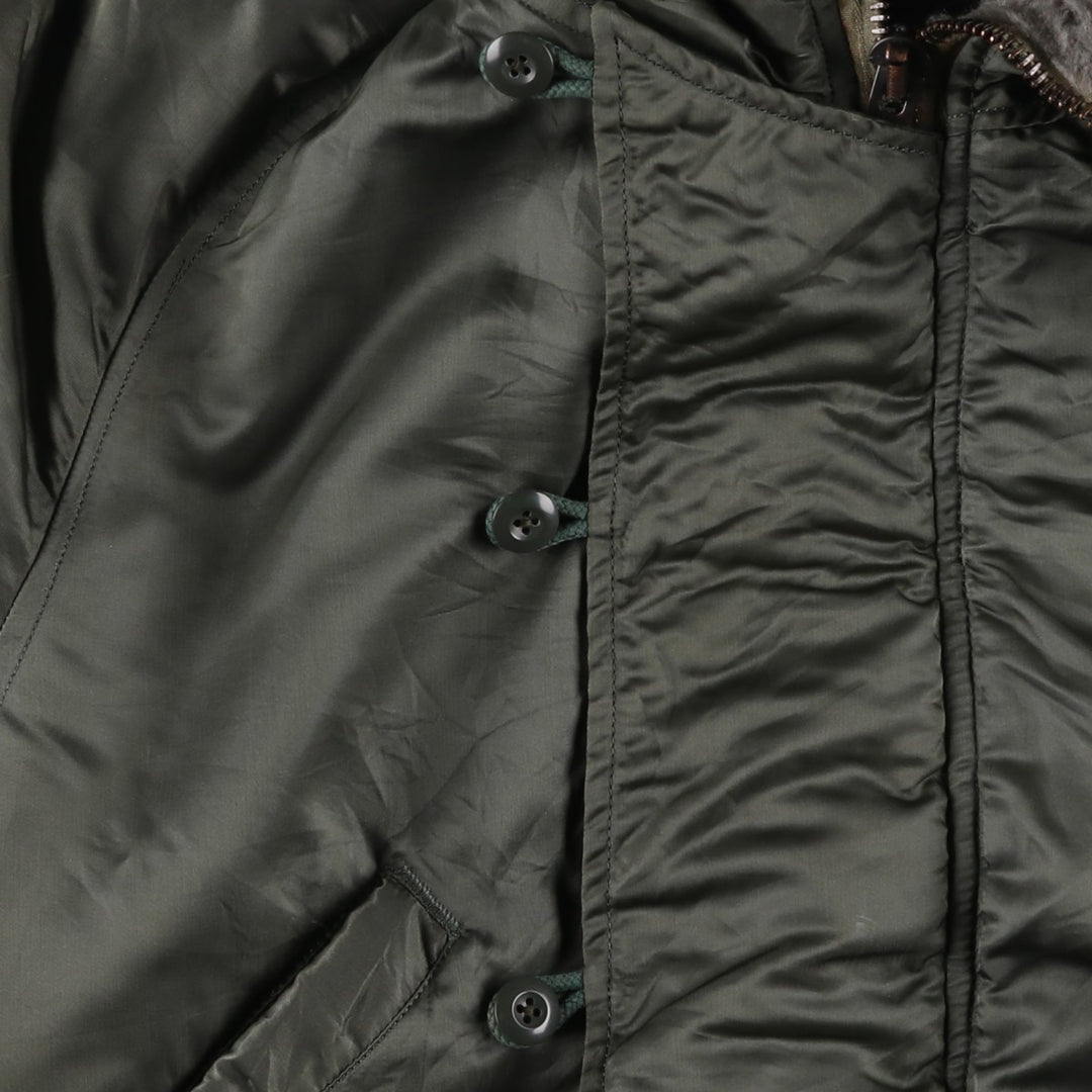 1970'S US Military Issue Padded Military Flight Jacket, Made in USA, Large (Men's L equivalent), Vintage unclear Khaki type Vintage Second Hand