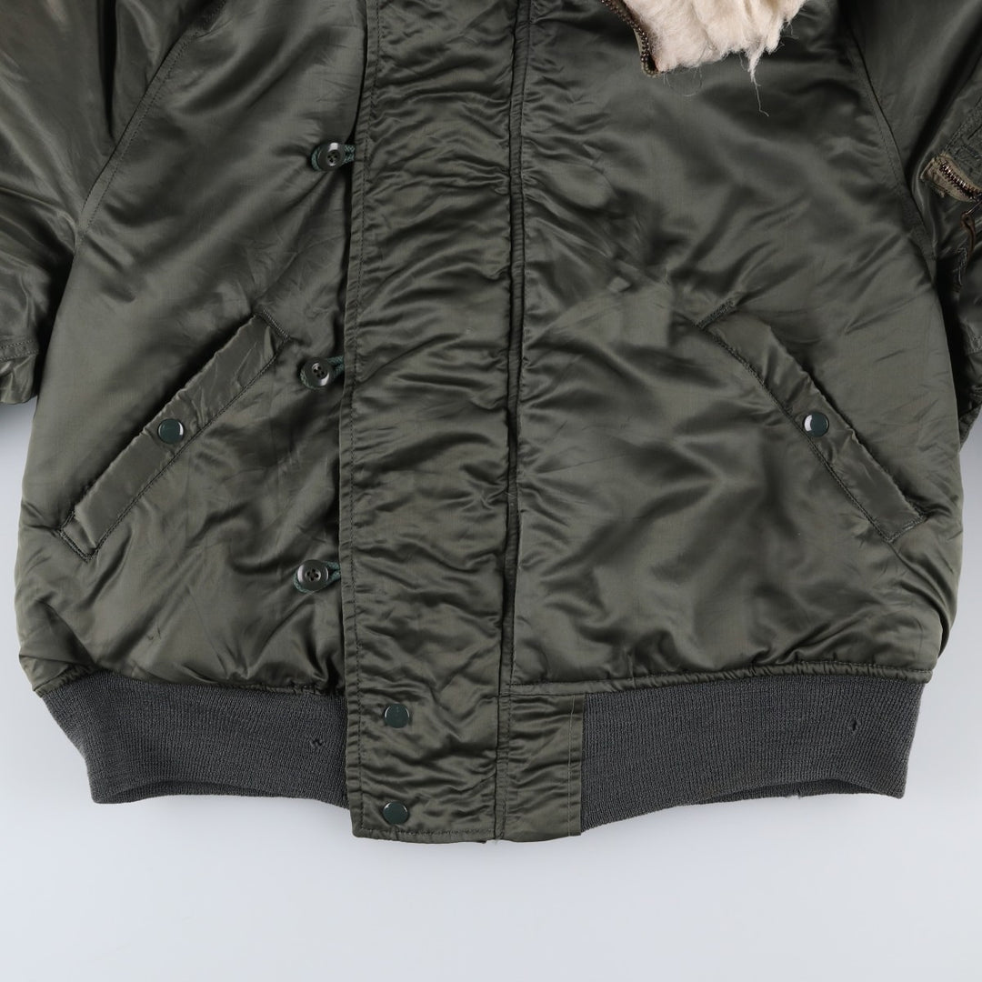 1970'S US Military Issue Padded Military Flight Jacket, Made in USA, Large (Men's L equivalent), Vintage unclear Khaki type Vintage Second Hand
