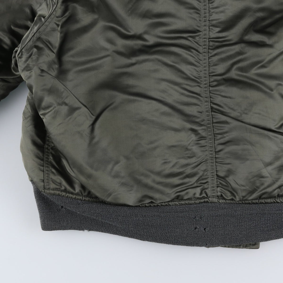 1970'S US Military Issue Padded Military Flight Jacket, Made in USA, Large (Men's L equivalent), Vintage unclear Khaki type Vintage Second Hand