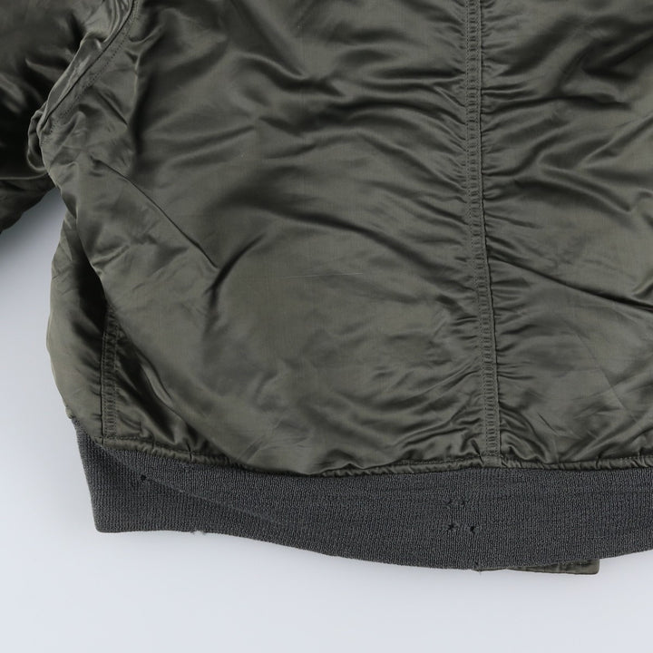 1970'S US Military Issue Padded Military Flight Jacket, Made in USA, Large (Men's L equivalent), Vintage unclear Khaki type Vintage Second Hand