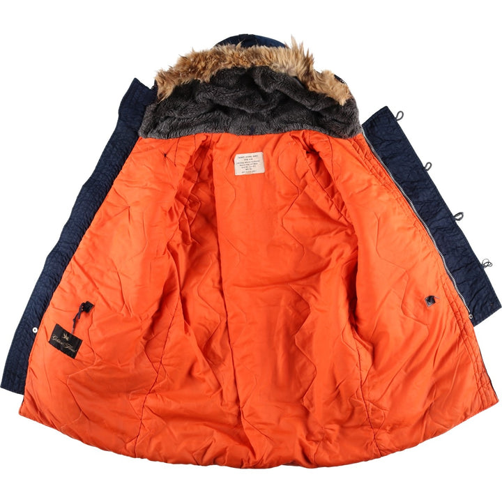 Civilian-made 70s-80'S GOLDEN FLEECE N-3B type padded military flight jacket, size 40 (equivalent to men's M). Nylon navy blue type Vintage Second Hand