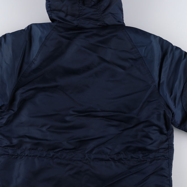 Civilian-made 70s-80'S GOLDEN FLEECE N-3B type padded military flight jacket, size 40 (equivalent to men's M). Nylon navy blue type Vintage Second Hand
