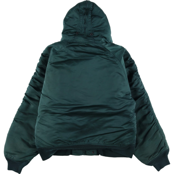 Civilian-grade Alpha Industries N-2B type padded military flight jacket, men's size M equivalent. Nylon blue type Vintage Second Hand