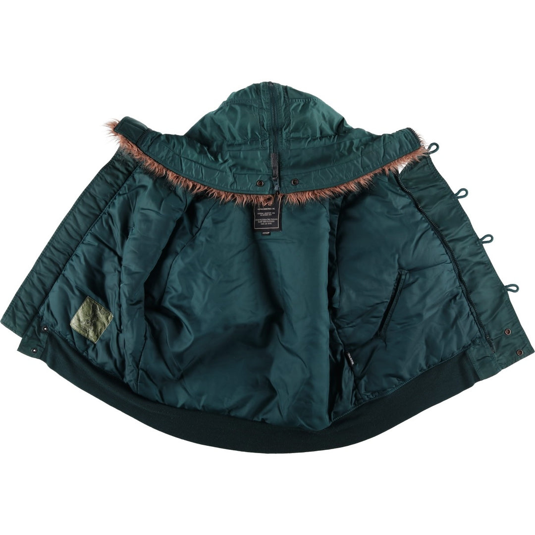 Civilian-grade Alpha Industries N-2B type padded military flight jacket, men's size M equivalent. Nylon blue type Vintage Second Hand