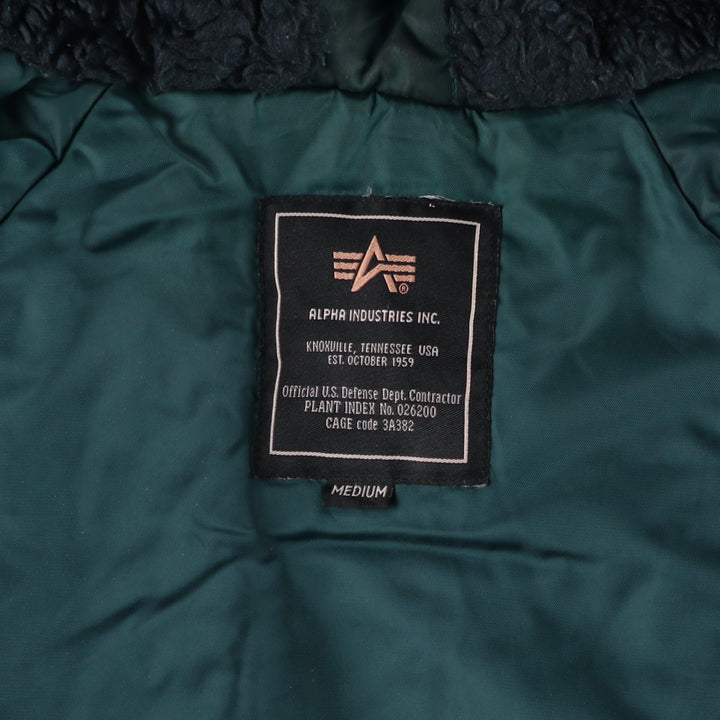 Civilian-grade Alpha Industries N-2B type padded military flight jacket, men's size M equivalent. Nylon blue type Vintage Second Hand
