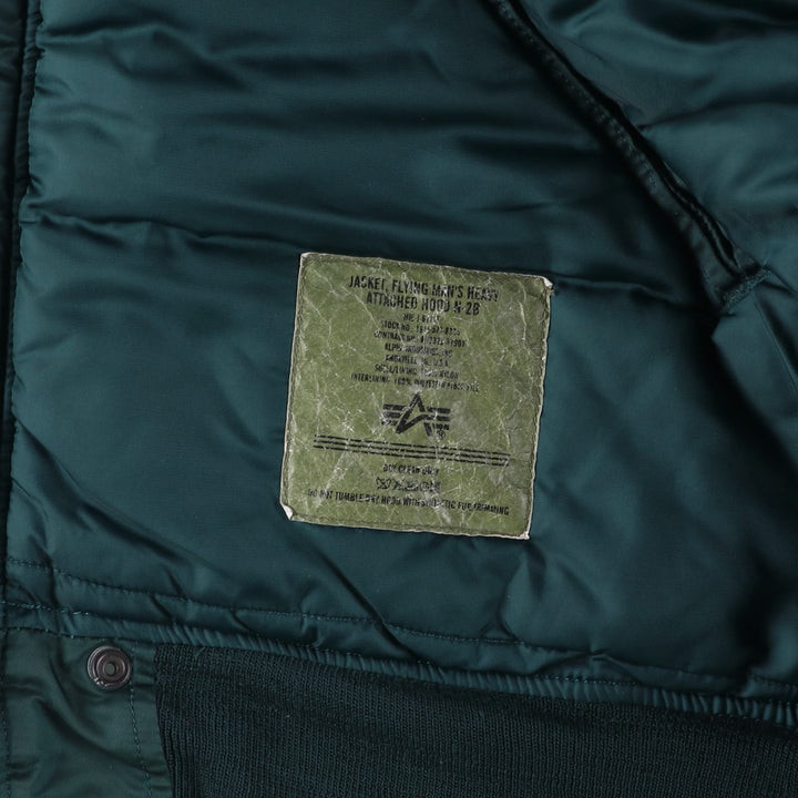 Civilian-grade Alpha Industries N-2B type padded military flight jacket, men's size M equivalent. Nylon blue type Vintage Second Hand