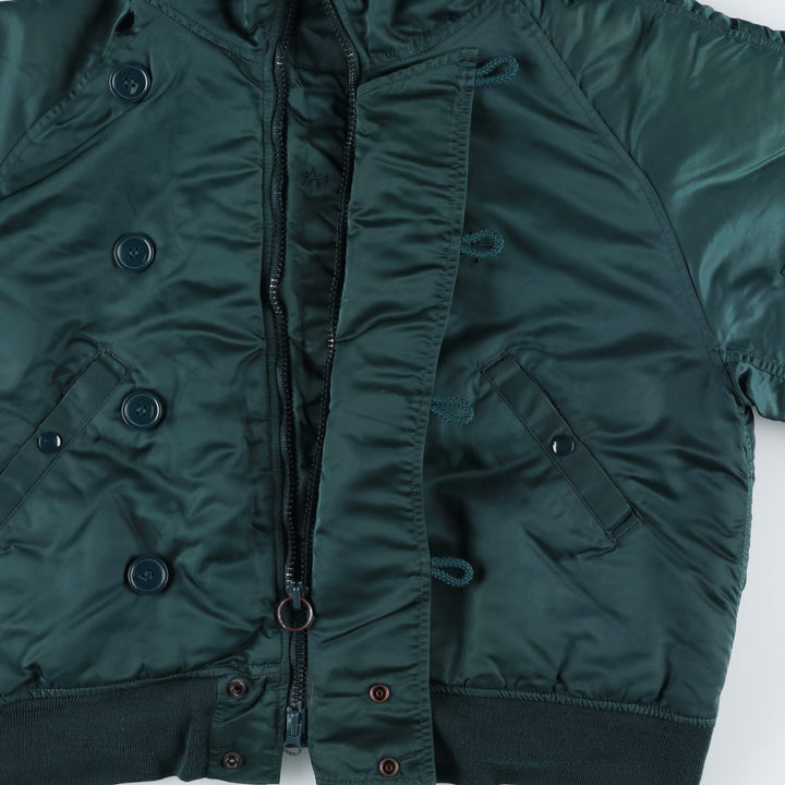 Civilian-grade Alpha Industries N-2B type padded military flight jacket, men's size M equivalent. Nylon blue type Vintage Second Hand