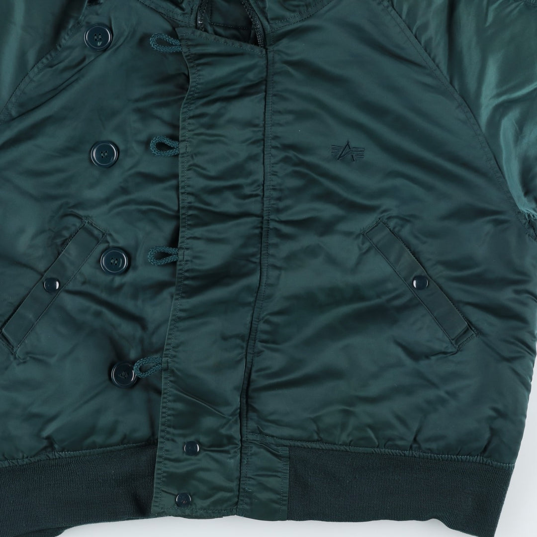 Civilian-grade Alpha Industries N-2B type padded military flight jacket, men's size M equivalent. Nylon blue type Vintage Second Hand