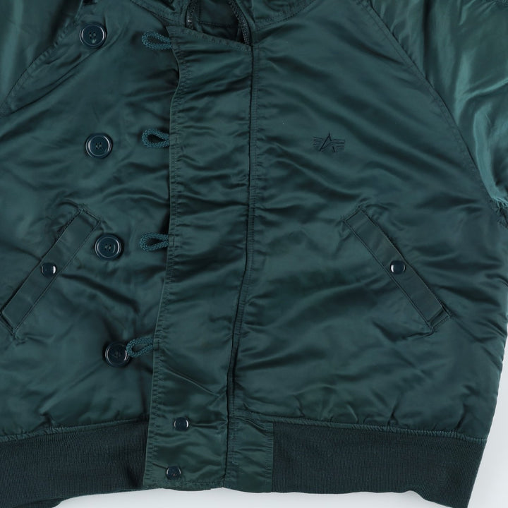 Civilian-grade Alpha Industries N-2B type padded military flight jacket, men's size M equivalent. Nylon blue type Vintage Second Hand