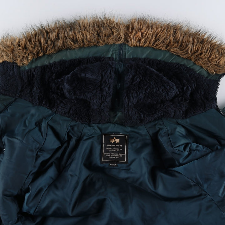 Civilian-grade Alpha Industries N-2B type padded military flight jacket, men's size M equivalent. Nylon blue type Vintage Second Hand