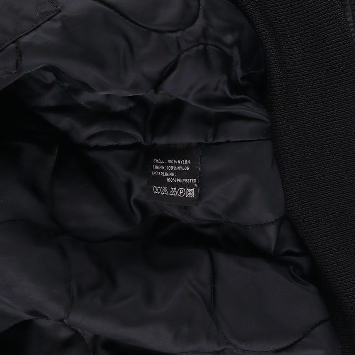 Civilian-made Alpha Industries (ALPHA) padded hooded military flight jacket, men's size XL equivalent. Nylon black type Vintage Second Hand