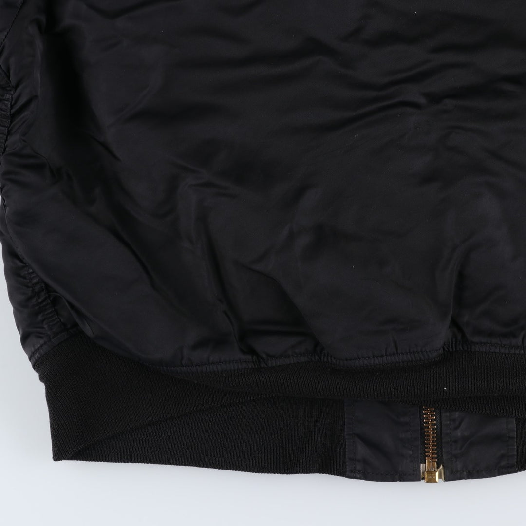 Civilian-made Alpha Industries (ALPHA) padded hooded military flight jacket, men's size XL equivalent. Nylon black type Vintage Second Hand