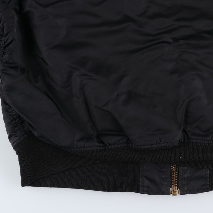 Civilian-made Alpha Industries (ALPHA) padded hooded military flight jacket, men's size XL equivalent. Nylon black type Vintage Second Hand