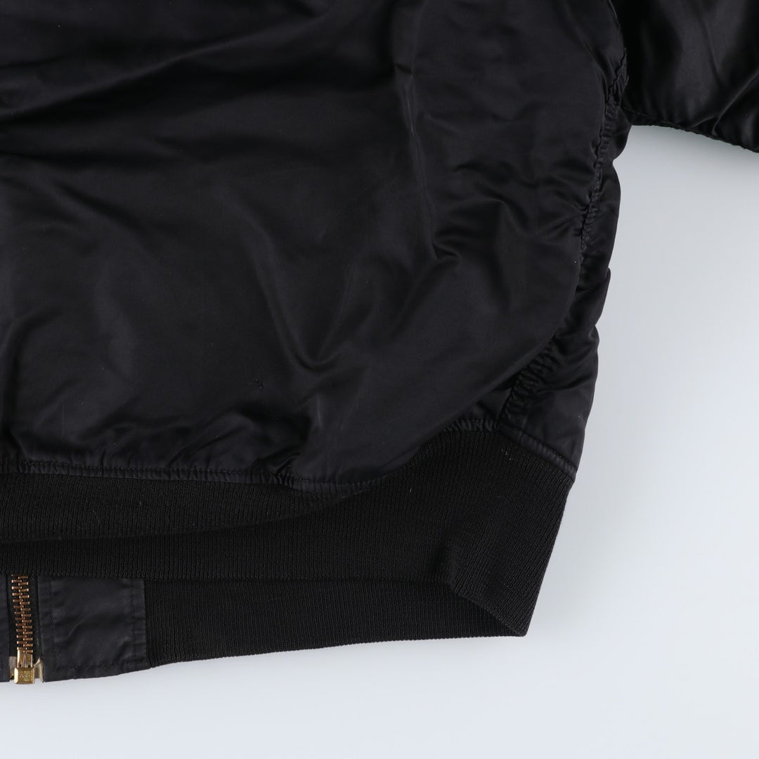 Civilian-made Alpha Industries (ALPHA) padded hooded military flight jacket, men's size XL equivalent. Nylon black type Vintage Second Hand