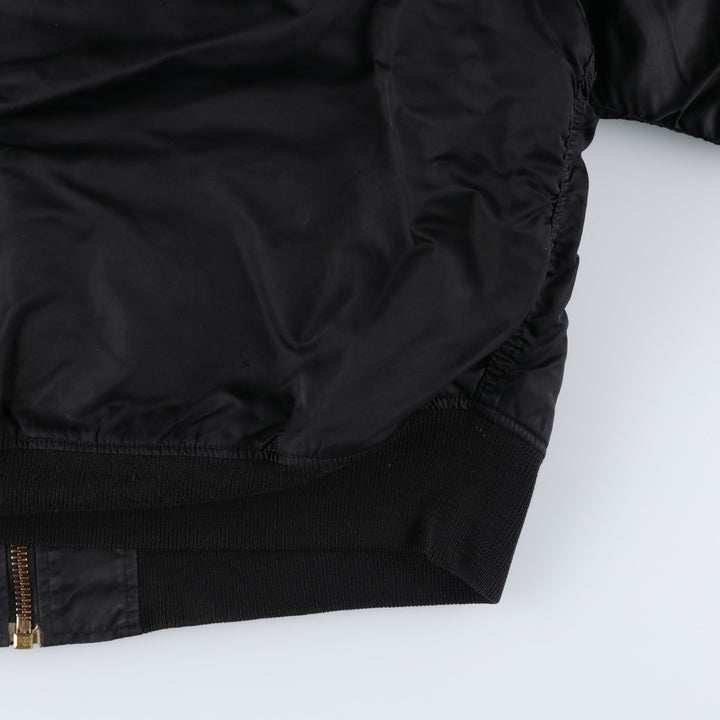Civilian-made Alpha Industries (ALPHA) padded hooded military flight jacket, men's size XL equivalent. Nylon black type Vintage Second Hand
