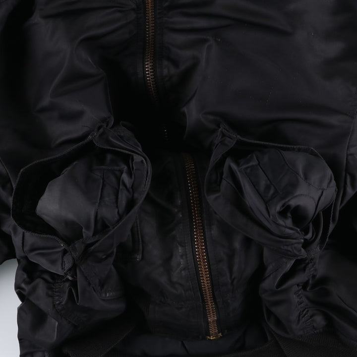 Civilian-made Alpha Industries (ALPHA) padded hooded military flight jacket, men's size XL equivalent. Nylon black type Vintage Second Hand