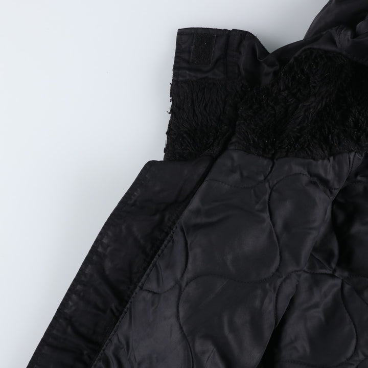Civilian-made Alpha Industries (ALPHA) padded hooded military flight jacket, men's size XL equivalent. Nylon black type Vintage Second Hand