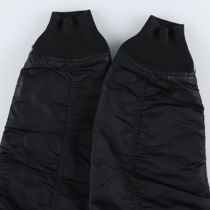 Civilian-made Alpha Industries (ALPHA) padded hooded military flight jacket, men's size XL equivalent. Nylon black type Vintage Second Hand