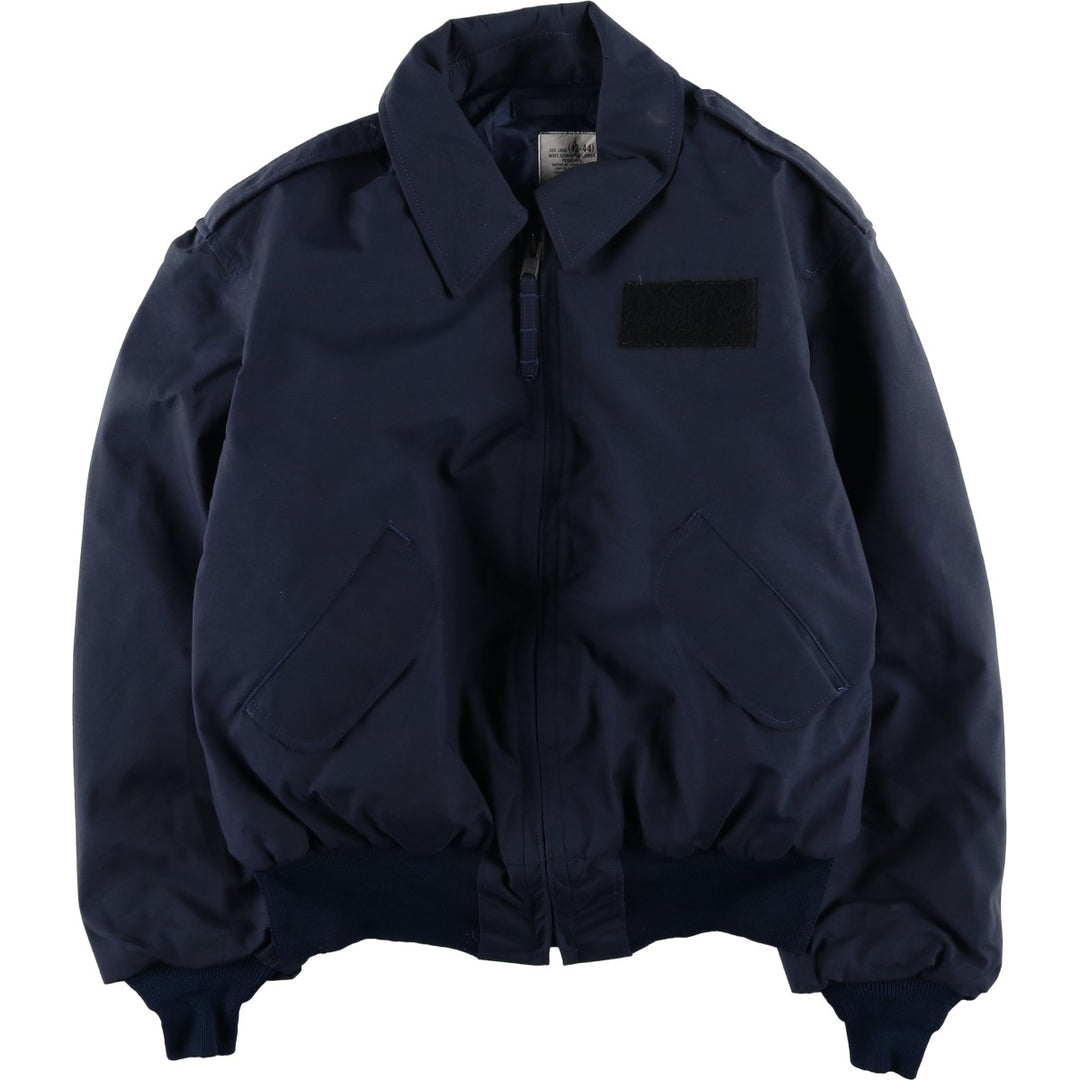 1990'S US Military Issue Security Police Jacket, Padded, Made in USA, Large (42-44), Men's Size L unclear navy blue type Vintage Second Hand
