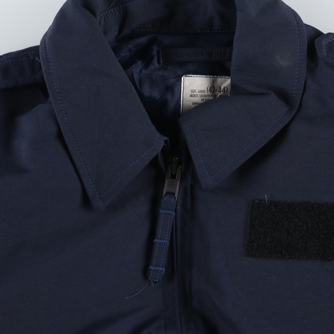 1990'S US Military Issue Security Police Jacket, Padded, Made in USA, Large (42-44), Men's Size L unclear navy blue type Vintage Second Hand