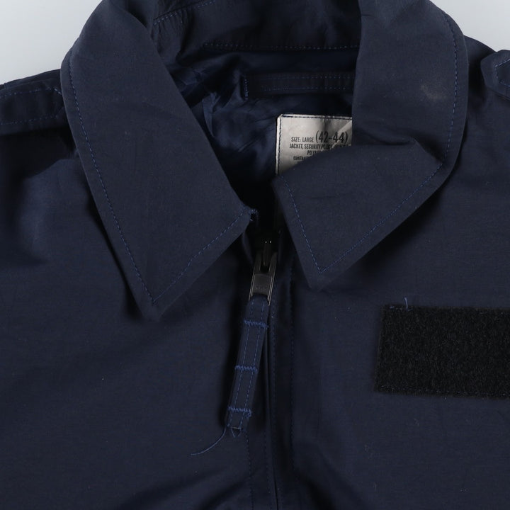 1990'S US Military Issue Security Police Jacket, Padded, Made in USA, Large (42-44), Men's Size L unclear navy blue type Vintage Second Hand