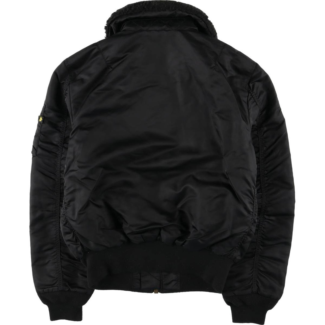 Civilian-made Alpha Industries B-15 type slim fit padded military flight jacket, men's size M equivalent. Nylon black type Vintage Second Hand