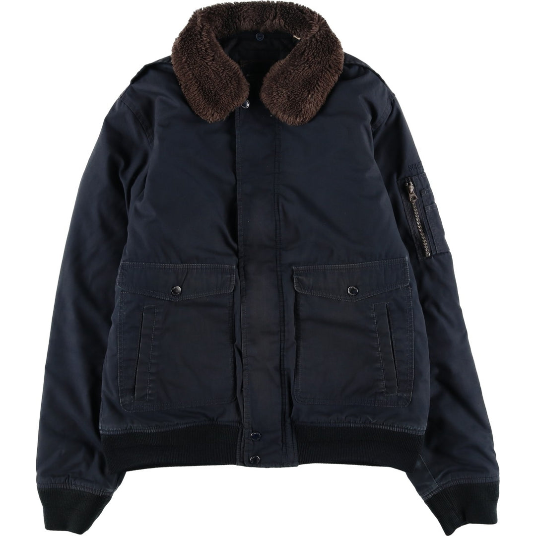 Civilian-made Schott TYPE-U padded military flight jacket, men's size XXL equivalent. unclear navy blue type Vintage Second Hand