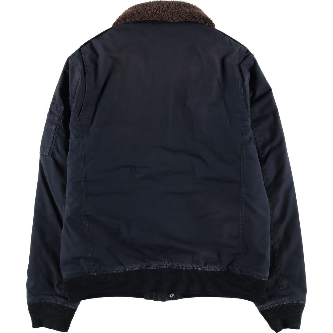 Civilian-made Schott TYPE-U padded military flight jacket, men's size XXL equivalent. unclear navy blue type Vintage Second Hand