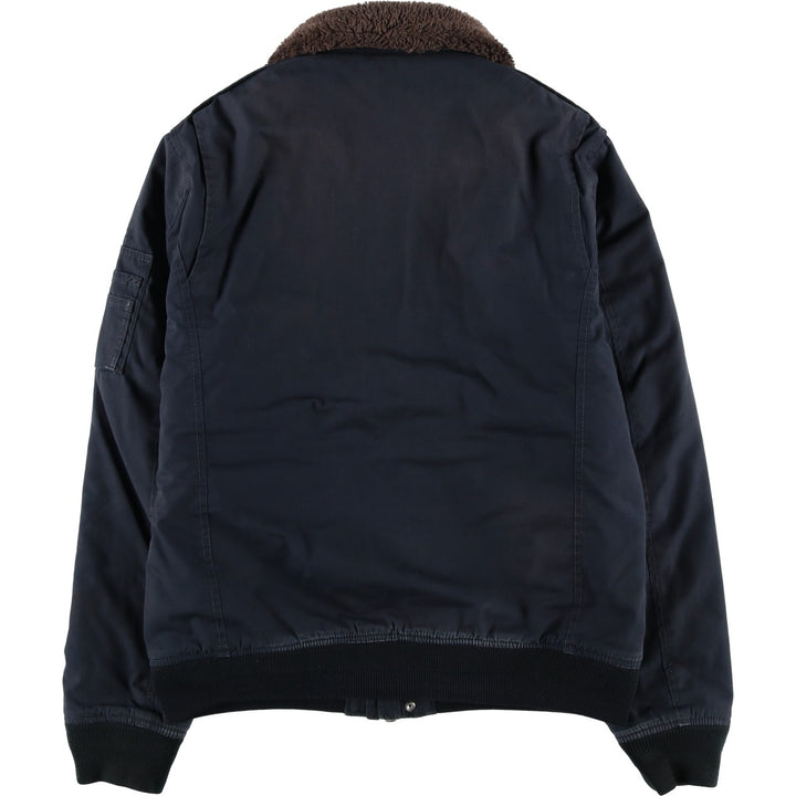 Civilian-made Schott TYPE-U padded military flight jacket, men's size XXL equivalent. unclear navy blue type Vintage Second Hand