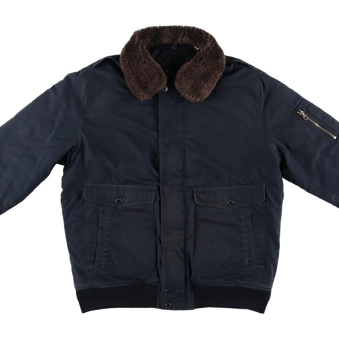 Civilian-made Schott TYPE-U padded military flight jacket, men's size XXL equivalent. unclear navy blue type Vintage Second Hand