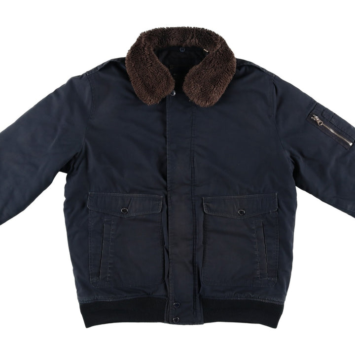 Civilian-made Schott TYPE-U padded military flight jacket, men's size XXL equivalent. unclear navy blue type Vintage Second Hand