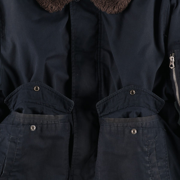 Civilian-made Schott TYPE-U padded military flight jacket, men's size XXL equivalent. unclear navy blue type Vintage Second Hand