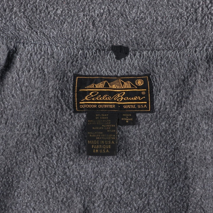 1990'S Eddie Bauer padded puffer jacket, made in USA, men's size L. Nylon purple type Vintage Second Hand