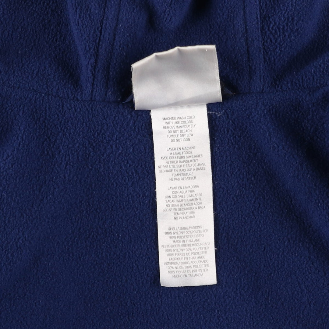 90s-00'S Adidas back logo padded hoodie puffer jacket, men's size XL (approx.) Nylon navy blue type Vintage Second Hand