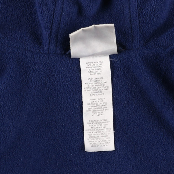 90s-00'S Adidas back logo padded hoodie puffer jacket, men's size XL (approx.) Nylon navy blue type Vintage Second Hand