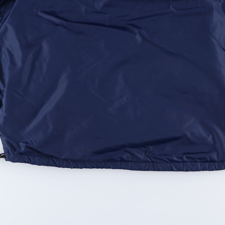 90s-00'S Adidas back logo padded hoodie puffer jacket, men's size XL (approx.) Nylon navy blue type Vintage Second Hand