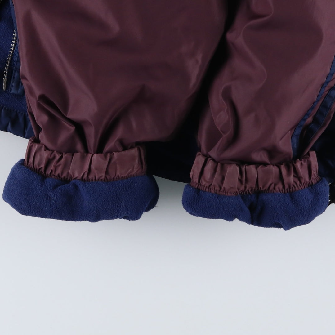 90s-00'S Adidas back logo padded hoodie puffer jacket, men's size XL (approx.) Nylon navy blue type Vintage Second Hand